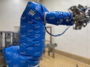 Komplette blaue Hülle für Roboter in der Lebensmittelindustrie